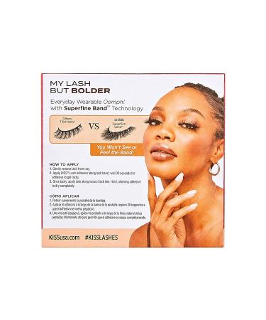 KISS My Lash But Bolder 3D Volume False Eyelashes in Slim Thicc Black - Vegan Faux Mink | Fuller & Natural-Looking Lashes | 1 Pair - Buy Online on GoSupps.com