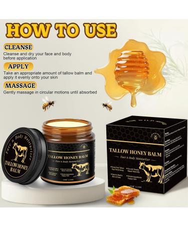 YOURTONE Beef Tallow for Skin Tallow and Honey Balm for Face Grass-Fed Beef Tallow Face Moisturizer Deeply Moisturizing for Dry & Sensitive Skin (4.23oz/120g) - Buy Online on GoSupps.com