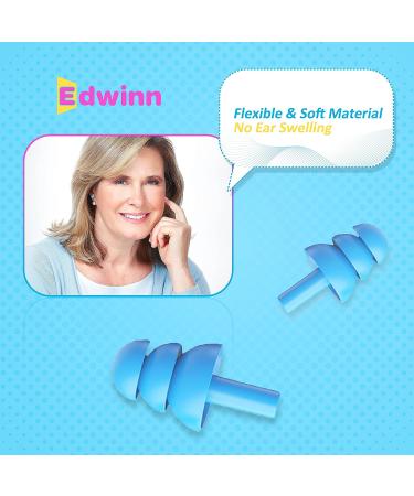 Edwinn Soft Ear Plugs - 4 Pairs for Sleeping, Snoring, Work, Concerts | 23dB Noise Cancelling Silicone Earplugs - Buy Online on GoSupps.com