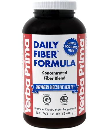 Yerba Prima Daily Fiber Formula Powder - 12 oz - Digestive Support Supplement - Soluble & Insoluble Dietary Fiber Supplement - Vegan Non-GMO Gluten-Free