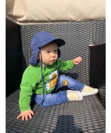 LACOFIA Baby Sun Protection Beach Hat | Toddler Adjustable Flap Cap | Kids Summer Visor Cap 2-5 Years | Super Soft | B-Navyblue - Buy Online on GoSupps.com