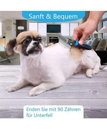 Fttouuy 2-in-1 Pet Deshedding and Dematting Tool - Azure Short Hair | Dual Sided Pet Grooming Brush for Mats & Tangles Removal - Buy Online on GoSupps.com