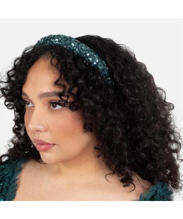 Maya Deluxe Women's Embellished Headband for Ladies Adults Sequin Alice Band Bridal Hair Accessories Bridesmaid Evening Formal Emerald One Size - Buy Online on GoSupps.com