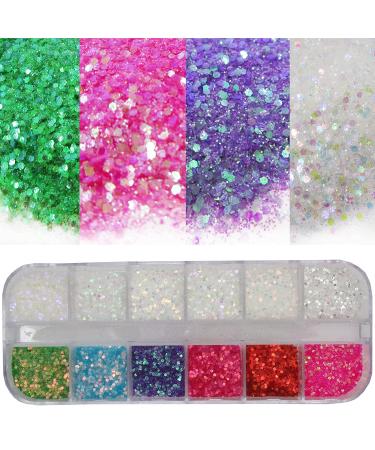 Nail Art Glitter Sequins Hearts Butterflies Holographic Flakes | Acrylic Powder Manicure Stickers for Crafts, Acrylics, Tips, Makeup - Buy Online on GoSupps.com