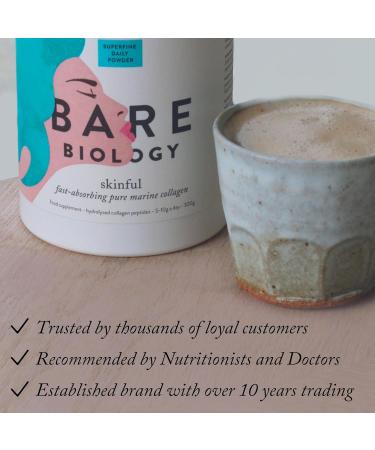 Bare Biology Skinful Marine Collagen Powder - Premium Quality Peptide Supplements for Women & Men | 300g/60 Servings - Buy Online on GoSupps.com
