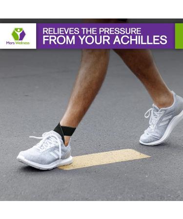 MARS WELLNESS Achilles Tendonitis Support Ankle Brace - Gel Buttress Pad for Plantar Fasciitis Relief - All Day Comfort Small/Medium - Buy Online on GoSupps.com