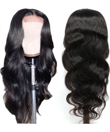 Lace Front Human Hair Body Wave Wig 28 Inch - Brazilian Virgin Hair, 150% Density, Transparent Lace Closure, Pre Plucked, Bleached Knots - for Black Women - Buy Online on GoSupps.com