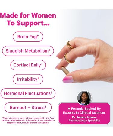 Pink Stork Cortisol Probiotic for Women Mood and Adrenal Support Supplement Ashwagandha Lemon Balm Chamomile 25 Billion CFU Gut Health Energy Focus Lower Cortisol 30 Capsules - Buy Online on GoSupps.com