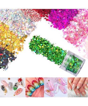 Xubx 12 Boxes Nail Glitter Set - Chunky Glitter Makeup & Decorative Sequins for Nail Art Eyeshadow Hair DIY Crafts - Perfect for Festivals & Masquerades - Buy Online on GoSupps.com