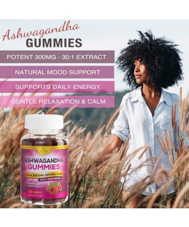 Organic Ashwagandha Gummies for Relaxation & Stress Relief - Vegan Friendly - 60 Raspberry Flavor Chews - Buy Online on GoSupps.com