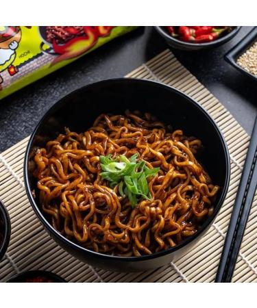 Samyang Buldak Hot Chicken Flavour Ramen Noodles Jjajang (Korean Black Bean Sauce) 140g (Pack of 5) - Buy Online on GoSupps.com