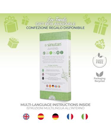 Sinutan Konjac Sponge Set | 100% Natural Bamboo Activated Carbon & Green Tea | Detox Facial Cleaning Sponges | Eco-Friendly Gift Idea - Buy Online on GoSupps.com