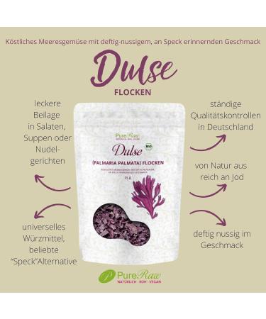 Buy Organic Dulse Flakes - Wild Atlantic Seaweed | Vegan Umami Seasoning - 50g (2x25g) - Pureeraw - Buy Online on GoSupps.com