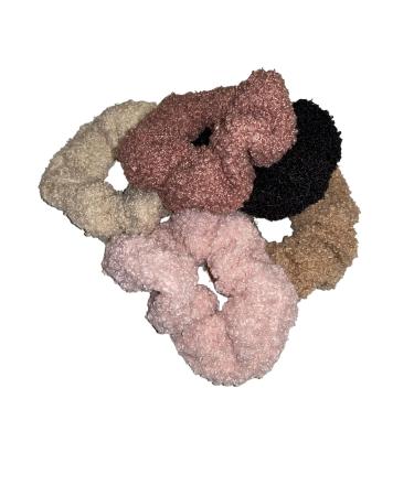 AMMARA 5 Pack Teddy Scrunchies - Premium Sherpa Elastic Hair Bands for Girls & Women (5 Colors) - Buy Online on GoSupps.com