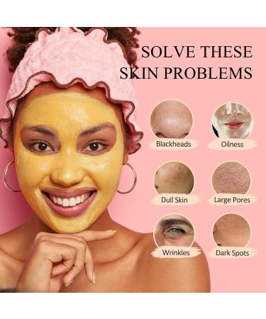 4 Pcs Clay Mask Set - Vitamin C Turmeric Dead Sea Mud & Blueberry | Deep Cleansing & Pore Refining Face Masks for Skincare 320g - Buy Online on GoSupps.com