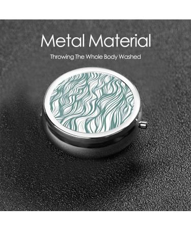 Green Wavy Striped Round Pill Box - 3 Compartment Organizer for Travel | Portable Travel Pill Box - Buy Online on GoSupps.com