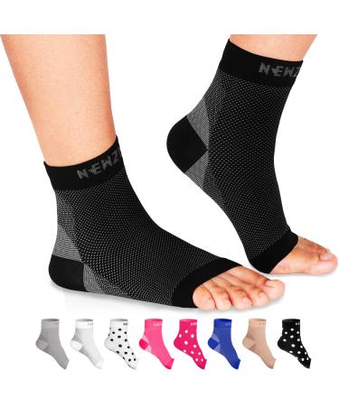NEWZILL 2022 Plantar Fasciitis Socks with Arch Support (Pair) Best Ankle Compression Sleeve for Injury Recovery, Foot & Ankle Swelling, Achilles Tendon, Joint Pain, Heel Spurs L/XL (see Size Chart) Black