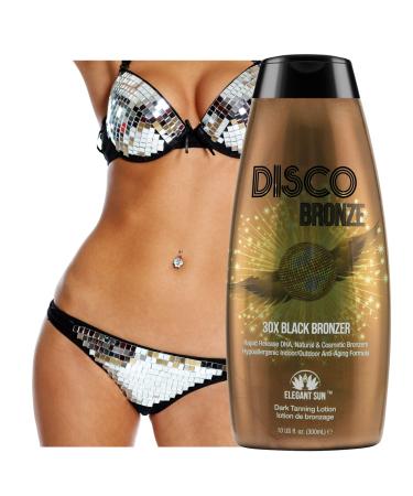 Disco Bronze 30X Black Bronzer Tanning Lotion - Indoor & Outdoor UV Tan Accelerator with DHA Natural & Cosmetic Bronzers Proprietary Melanin Boosting Formula Made in USA for Men & Women 10 oz