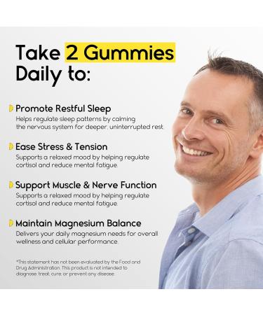 Magnesium Glycinate Gummies 400mg - Sleep Gummies for Kids & Adults - Magnesium Glycinate Chewable High Absorption for Muscle Recovery Better Sleep & Relaxation 60 Count Pineapple - Buy Online on GoSupps.com