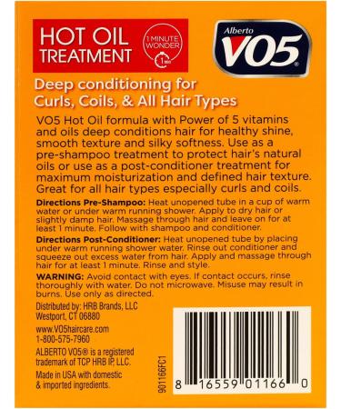 Alberto VO5 Moisturizing Hot Oil Treatment - Rehydrate & Protect Dry Hair with 5 Oils & Vitamins - 0.5 oz | International Shipping Available - Buy Online on GoSupps.com