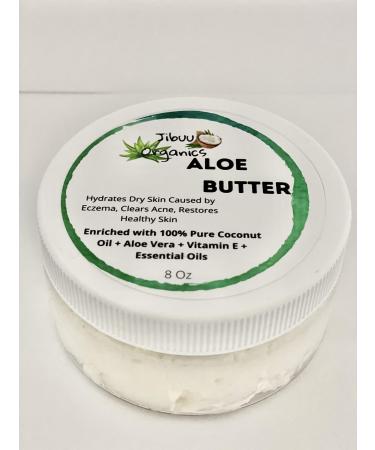 Aloe Vera Healing Butter- Sun Burn Relief Lacerations Burns Hydration of Dry Skin Caused by Eczema Psoriasis Acne For Sensitive Skin. 100% Organic