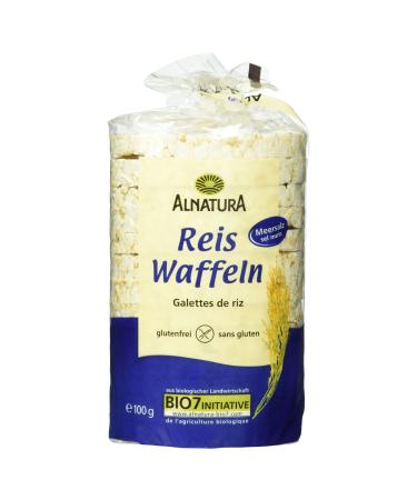 Alnatura organic rice cakes with salt gluten-free vegan pack of 12 (12 x 100 g) Salt 100 g (pack of 12)