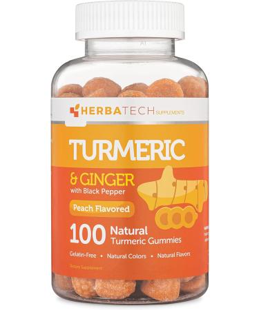 Turmeric Curcumin Gummies with Black Pepper & Ginger Root - 100 Count Chewables for Joint Support - Vegan Safe for Adults and Kids - Buy Online on GoSupps.com