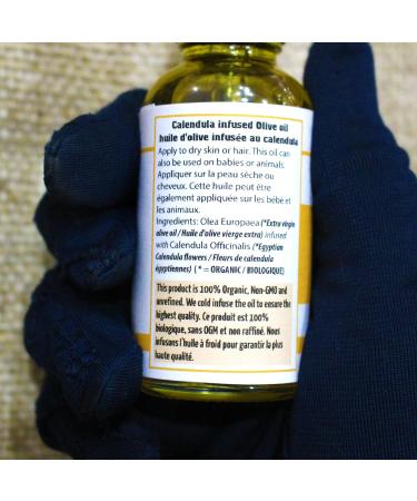Organic Calendula oil/Infused in Olive oil/For all skin types or hair/Cold infused/Non-GMO / 100% Organic // Made in Canada - Muslim Cosmetics - Calendula Olive (1 oz (30ml)) - Buy Online on GoSupps.com