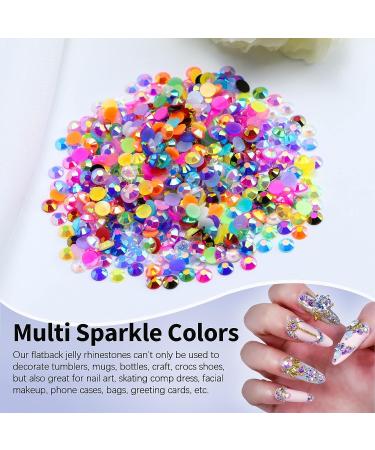 2000PCS 4mm Transparent Clear AB Resin Flatback Rhinestones for Crafts - Loose Bling Diamond Stones for Mugs, Bottles, Tumblers - Buy Online on GoSupps.com