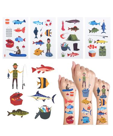 Gone Fishing Temporary Tattoos - 24 Sheets | Birthday Decorations & Party Favors - Buy Online on GoSupps.com