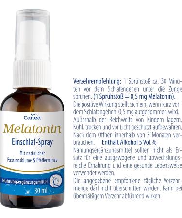 Canea Melatonin Spray with Passion Flower & Peppermint - Natural Sleep Aid (30ml) | Ideal for Sleep Problems | Shop Internationally - Buy Online on GoSupps.com