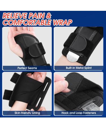 Wrist Brace with Metal Wrist Splint Carpal Tunnel Wrist Brace for Night Sleep Adjustable Wrist Support Men Women for Tendonitis Arthritis Pain Relief - Left Hand Small Fit Wrist 5.1-6.9 inch Left Hand-black Small - Buy Online on GoSupps.com