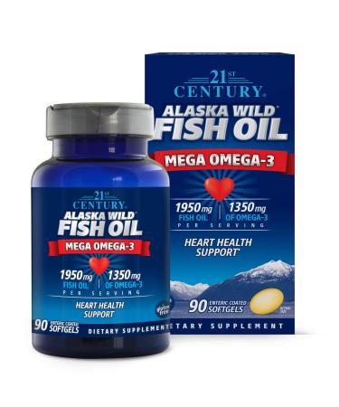 21st Century Alaska Wild Fish Oil Mega Omega 3 1950 mg /1350 mg 90 Enteric Coated Softgels