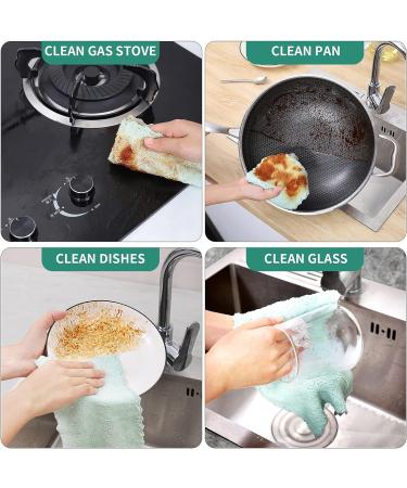 20 Pack Super Absorbent Microfiber Kitchen Dish Cloths - Cleaning Cloth for Dishes, Kitchen, Bathroom, Car - Grey & Green - Buy Online on GoSupps.com