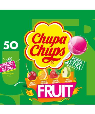 Buy Chupa Chups Fruit Lollipops - 50 Count Box | Apple Strawberry Orange & Cherry - International Shipping Available - Buy Online on GoSupps.com