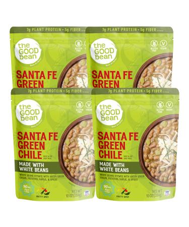 The Good Bean Heat and Eat Pouch Santa Fe Green Chili with White Beans 10 Ounce (Pack of 4)