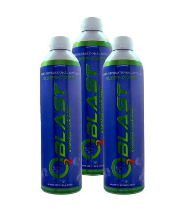O2 Blast - Super Duper 10 Liter 3 Pack 99.7% Pure Oxygen Supplement Plus Sanitary Flip Top Cap. Boost Your Oxygen Levels and Reduce Recovery Time.