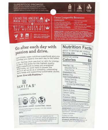 Navitas Naturals Longevity Cacao Reishi Superfood Blend - Organic 8 oz - Buy Online on GoSupps.com