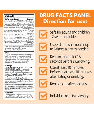 Natural Relief Cough & Congestion Spray Multi Symptom Cough and Congestion Relief Including Chest Tightness Congestion and Mucus - Buy Online on GoSupps.com