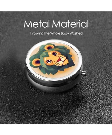 Cartoon Lion Round Pill Box Organizer - 3 Compartment Portable Travel Pill Case for International Shipping - Buy Online on GoSupps.com