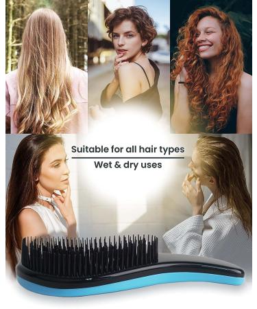 Detangler Brush Set - 3 Pcs for No Pain Detangling, Curly Hair, Women, Men & Kids - Buy Online on GoSupps.com