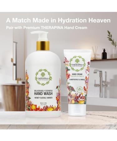 Luxury Vegan Aromatherapy Liquid Hand Soap | Moisturizing Aloe Vera & Honeysuckle Amber Scent | 16 Oz for Kitchen & Bathroom - Buy Online on GoSupps.com