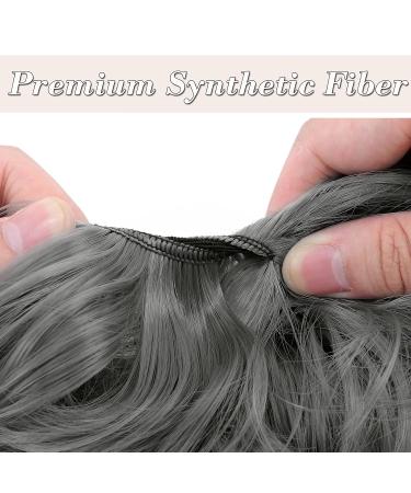 Silk-Co Hair Part with Rubber Band - Wavy Soft Dutt Hair Extensions | 45g Dark Gray Curly Messy Bun Updos - Buy Online on GoSupps.com