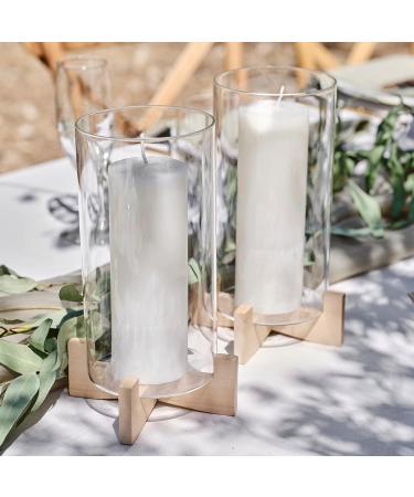 Shop Ginger Ray Candle Holder Glass Decoration with Wooden Base | Wedding & Party Candle Holders - International Shipping Available - Buy Online on GoSupps.com