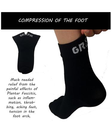gr8ful Compression Socks for Plantar Fasciitis & Achilles Tendonitis | Ankle Support for Sports & Everyday | Pain Relief & Recovery | 2 Pairs L/XL Black - Buy Online on GoSupps.com