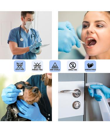 NITRO-V Nitrile-Vinyl Exam Gloves - Latex and Powder Free, Blue, Large (100 Count) - Medical Grade for Clinic, Nursing, Food Handling, Cleaning, and Salon Use - Buy Online on GoSupps.com