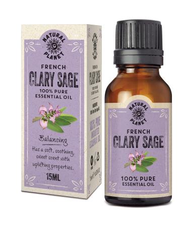 Natural Planet Clary Sage Essential Oil 15ML Natural 100% Pure & Undiluted Therapeutic Grade Cruelty Free