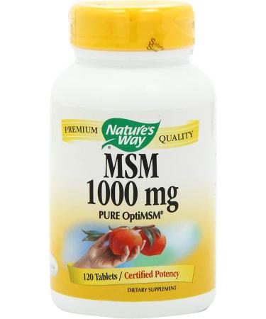 Nature's Way MSM 1000 mg - 120 Vegan Tablets for Joint & Skin Health - Buy Online on GoSupps.com