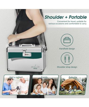 Secure Medicine Lock Box with Combination Lock | Small 10x6.7x6.7 Inch Medical Safe Organizer - Silver - Buy Online on GoSupps.com