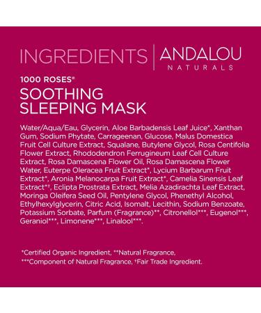 Andalou Naturals 1000 ROSES Soothing Sleeping Mask | Hydrating & Calming | Free International Shipping - Buy Online on GoSupps.com
